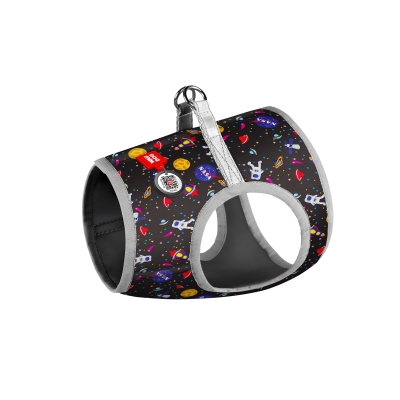 Шлея для собак Collar WAUDOG Clothes NASA м'яка з QR паспортом розмір S2, обхват грудей 46-50 см, обхват шиї 43-45 см