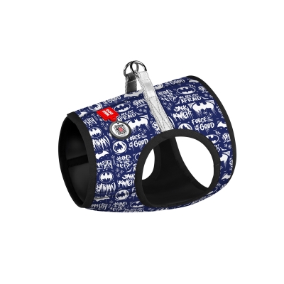 Шлея для собак Collar WAUDOG Clothes Бетмен біло-блакитний м'яка з QR паспортом розмір XS1, обхват грудей 24-27 см, обхват шиї 18-20 см