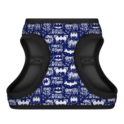 Шлея для собак Collar WAUDOG Clothes Бэтмен бело-голубой мягкая с QR паспортом размер XS1, обхват груди 24-27 см, обхват шеи 18-20 см