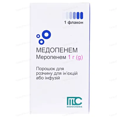 Медопенем порошок для р-ну д/ін. та інф. по 1 г №1 у флак.