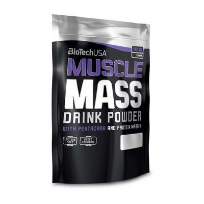 Гейнер Biotech Muscle Mass strawberry, 1 кг