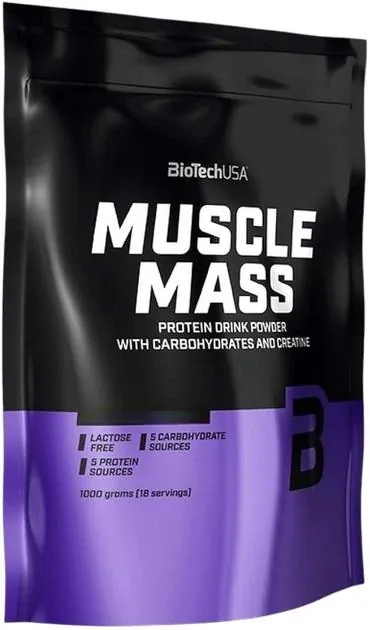 Гейнер Biotech Muscle Mass ваніль, 1 кг