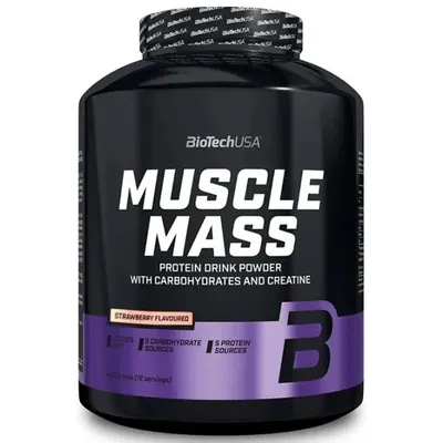 Гейнер Biotech Muscle Mass полуниця, 4 кг