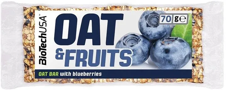 Батончик енергетичний Biotech OAT and Fruits чорниця, 70 г