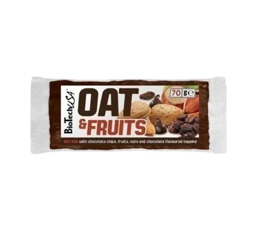 Батончик енергетичний Biotech OAT and Fruits шоколадна крихта, 70 г