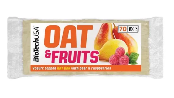 Батончик енергетичний Biotech OAT and Fruits йогурт-груша-малина, 70 г
