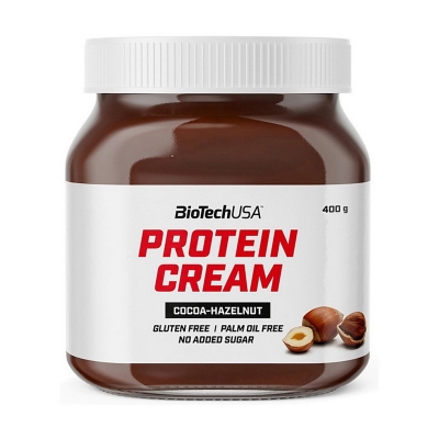 Арахисовая паста натуральная Biotech Protein Cream cocoa-hazelnut, 400 г