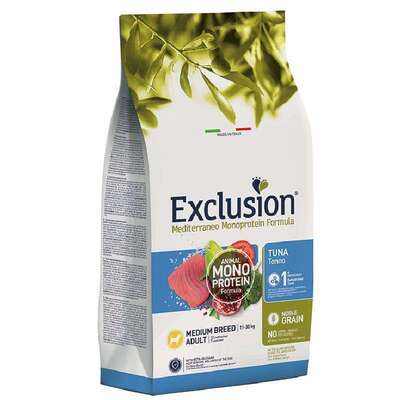 Корм сухой Exclusion Adult Tuna Medium Breed Монопротеиновый с тунцем для взрослых собак средних пород, 3 кг