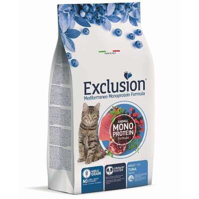 Корм сухой Exclusion Cat Adult Tuna Монопротеиновый с тунцем для взрослых кошек всех пород от 12 месяцев, 300 г