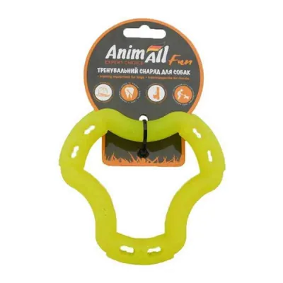 Іграшка для собак AnimAll Fun Кільце 6 боків 12 см жовте