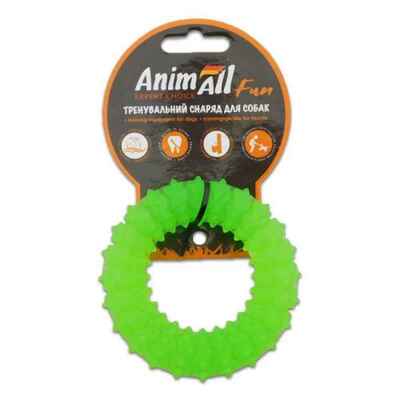 Игрушка для собак AnimAll Fun Кольцо с шипами 9 см зеленое