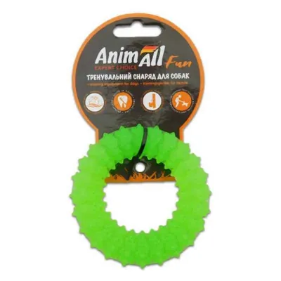 Іграшка для собак AnimAll Fun Кільце з шипами 9 см зелене