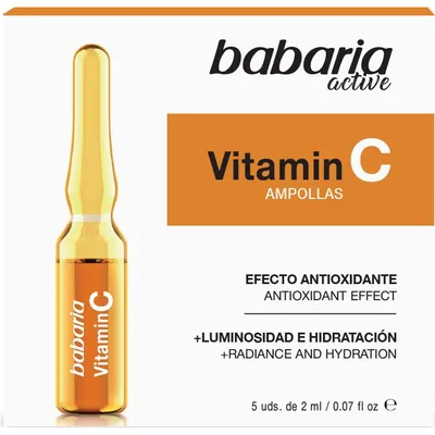 Сироватка для обличчя Babaria Vitamin C в ампулах антиоксидантна з вітаміном С, 5 шт х 2 мл