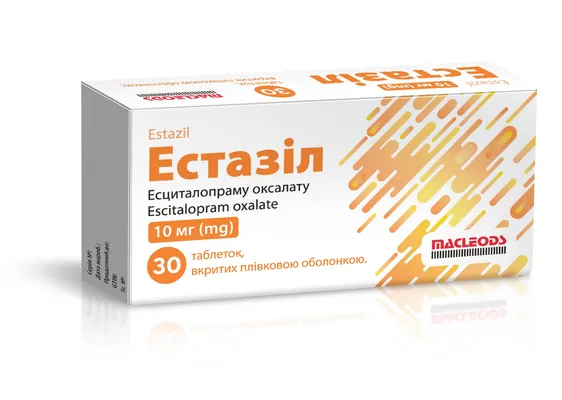 Естазіл таблетки, в/плів. обол. по 10 мг №30 (10х3)
