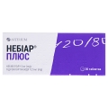 Небиар плюс таблетки, п/плен. обол. 5 мг/12.5 мг №30 (10х3)