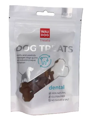 Ласощі для собак Collar Waudog Treats Стоматологічна кістка зі смаком качки, 100 г