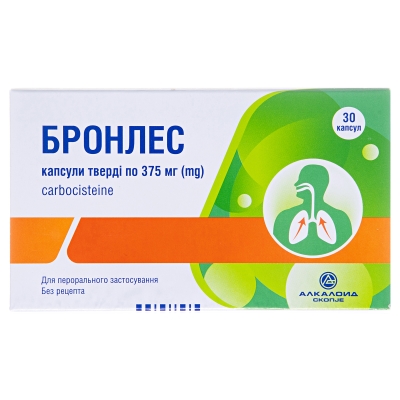 Бронлес капсулы тв. по 375 мг №30 (10х3)