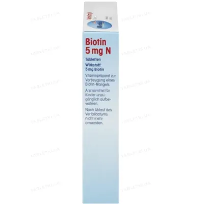 Біотин Mivolis Biotin 5 мг, 60 таблеток