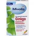 Добавка для концентрації та пам'яті Mivolis Ginkgo Gedochtnis + Concentration, 40 капсул