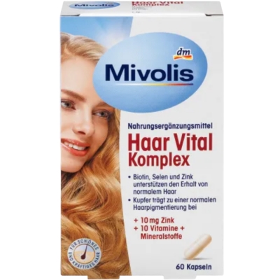 Витамины Mivolis Haar Vital Komplex для укрепления волос, 60 капсул