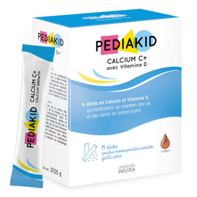 Педиакид PEDIAKID Calcium C+ Кальций С+ для роста и укрепления костей и зубов порошок №14 в стиках