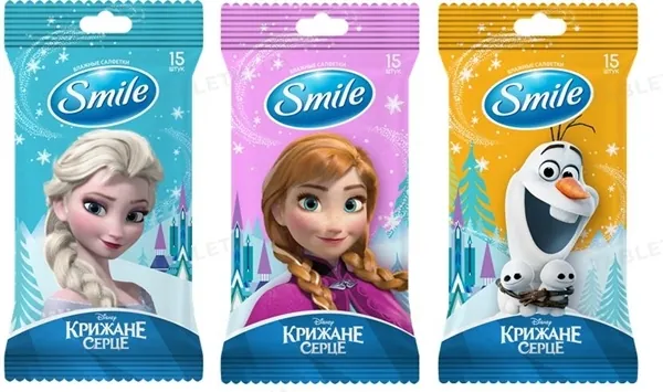 Серветки вологі Smile Frozen mix, 15 шт