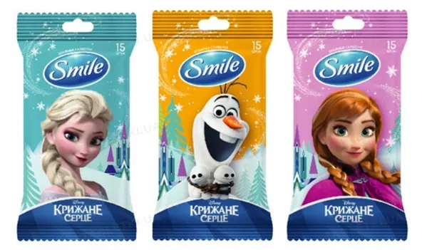 Серветки вологі Smile Frozen mix, 15 шт