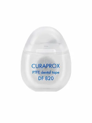 Зубна нитка Curaprox DF820 тефлонова з хлоргексидином 5 м