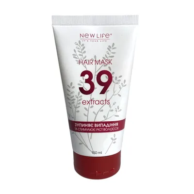 Маска для волосся New Life 39 екстрактів трав біо-активна для зміцнення та відновлення, 150 мл
