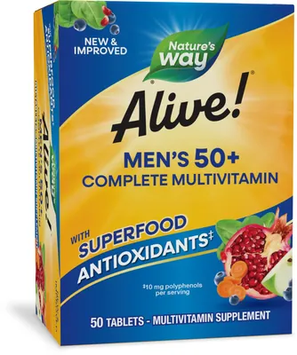 Мультивітаміни для чоловіків 50+ Nature's Way Alive! Men's 50+ Complete Multivitamin, 50 таблеток