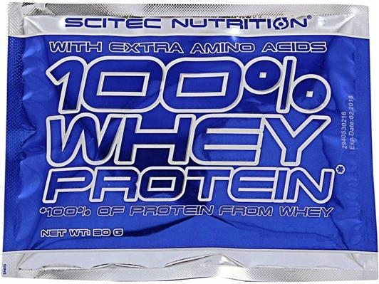 Протеїн Scitec Nutrition 100% Whey Protein, білий шоколад, 30 г