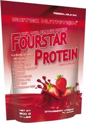 Протеин Scitec Nutrition Fourstar Protein, клубника, 500 г