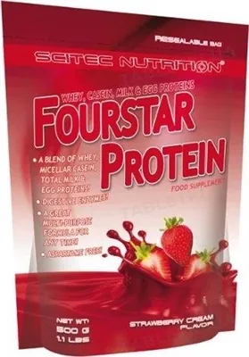 Протеїн комплексний Scitec Nutrition Fourstar Protein полуниця, 500 г