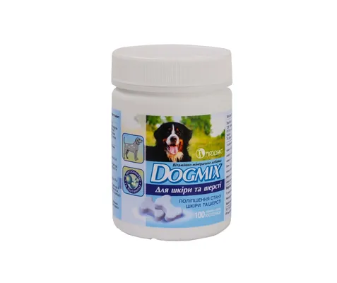 Вітаміни для собак Dogmix для шкіри і шерсті, 100 таблеток