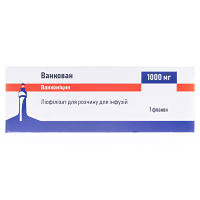 Ванкован ліофілізат для р-ну д/інф. по 1000 мг №1 у флак.