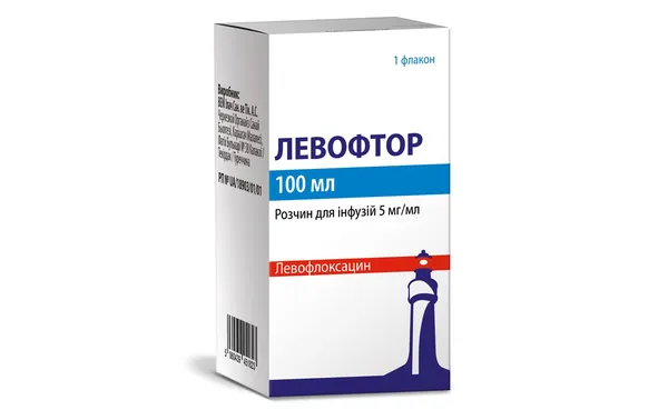 Левофтор розчин д/інф. 5 мг/мл по 100 мл у флак.
