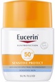 Флюїд сонцезахисний для обличчя Eucerin Sun SPF50+ Sensitive Protect для чутливої комбінованої та жирної шкіри (63840), 50 мл