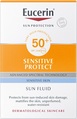 Флюїд сонцезахисний для обличчя Eucerin Sun SPF50+ Sensitive Protect для чутливої комбінованої та жирної шкіри (63840), 50 мл