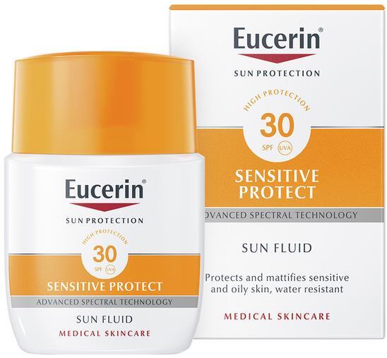 Флюид солнцезащитный Eucerin 63841 Sun для нормальной кожи лица, SPF 30, 50 мл