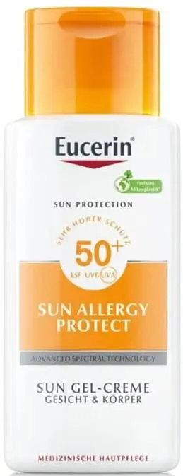 Гель-крем сонцезахисний для обличчя та тіла Eucerin Sun Protection SPF50+ Allergy Protect від сонячної алергії (63944), 150 мл