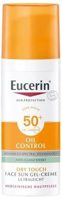 Гель-крем сонцезахисний для обличчя Eucerin Sun Protection SPF50+ Oil Control з матуючим ефектом (69767), 50 мл