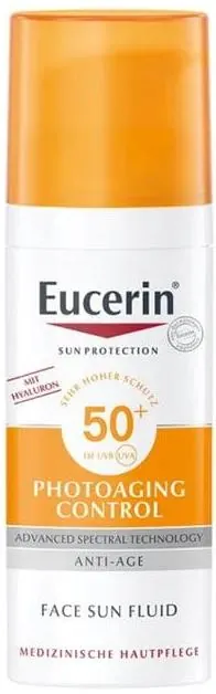 Флюїд сонцезахисний для обличчя Eucerin Sun Protection SPF50+ Photoaging Control антивіковий (87934), 50 мл