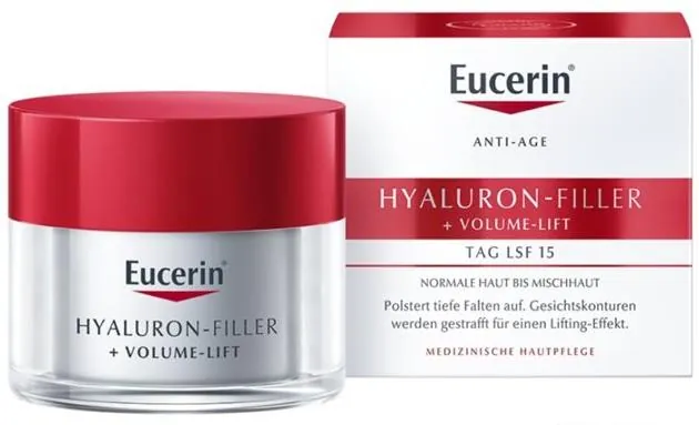 Крем для обличчя Eucerin Hyaluron-Filler + Volume Lift SPF15 денний для відновлення контуру обличчя для нормальної і комбінованої шкіри (89761), 50 мл