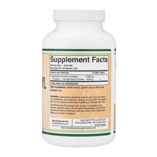 Фосфатидилхоліновий комплекс Double Wood Phosphatidylcholine Complex 1200 мг, 210 гелевих капсул