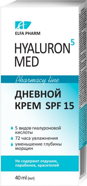 Крем для лица Elfa Pharm Hyaluron5 Med SPF15 дневной увлажняющий, 40 мл