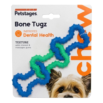 Игрушка для собак Petstages Orka Bonetugz blu pt68406 Три Косточки голубые