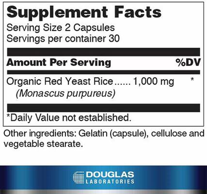 Ферментований червоний дріжджовий рис Douglas Laboratories Beni-Koji RYR, 60 капсул