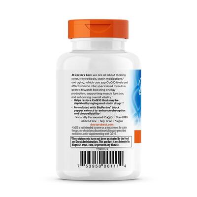 Коензим Q10 200 мг та біоперин Doctor's Best High Absorption CoQ10 with BioPerine, 60 вегетаріанських капсул