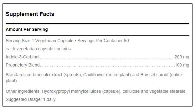 Індол-3-карбінолу Douglas Laboratories Indole-3-Carbinol, 60 капсул
