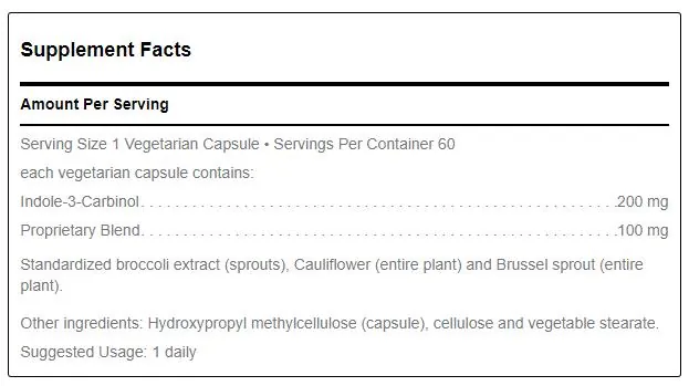 Індол-3-карбінолу Douglas Laboratories Indole-3-Carbinol, 60 капсул